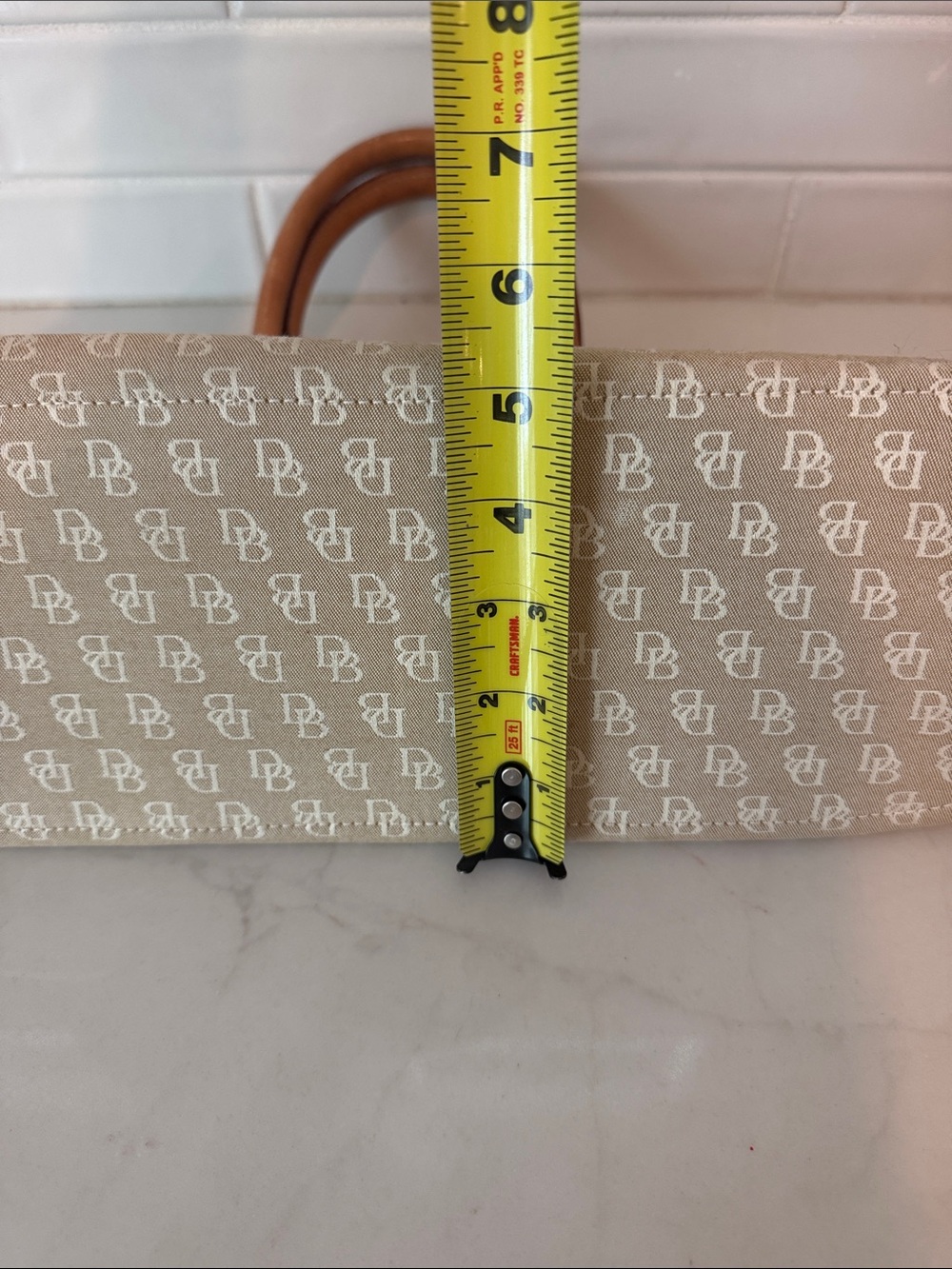 Dooney & Bourke tassel tote with brown leather handles - Picture 12 of 12